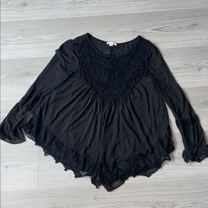 Elegant Black Lace Women's Top